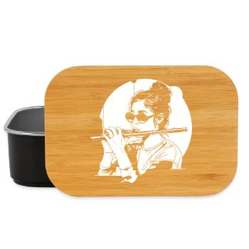 Drawing flutist - Lunch Box - black - Front