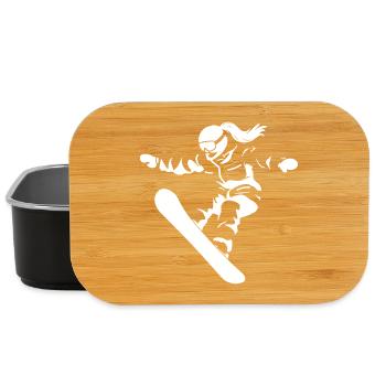 Female Snowboarder Drawing - Lunch Box - black - Front