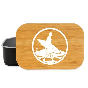 Logo du surfeur - Boîte à goûter - noir - Devant