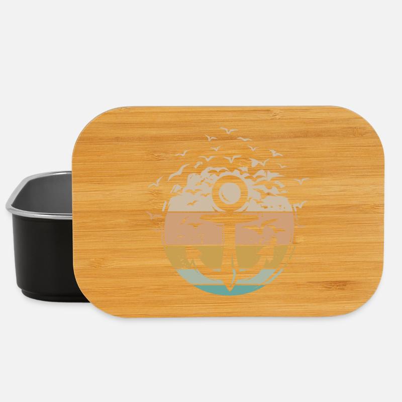 Anker retro Kapitän Boot Schiff vintage Symbol - Lunch Box - Schwarz