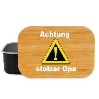 Achtung Stolzer Opa Warnzeichen - Lunch Box - Schwarz - Vorne
