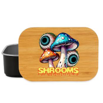 Psychedelic Mushrooms Eye Illusion Art - Lunch Box - black - Front