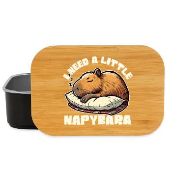 J’ai besoin d’un peu de Napybara, drôle de design de capybara - Boîte à goûter - noir - Devant