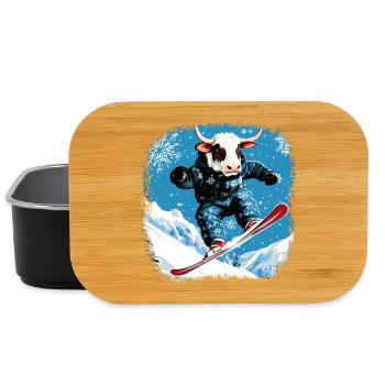 Vaches snowboard - Boîte à goûter - noir - Devant