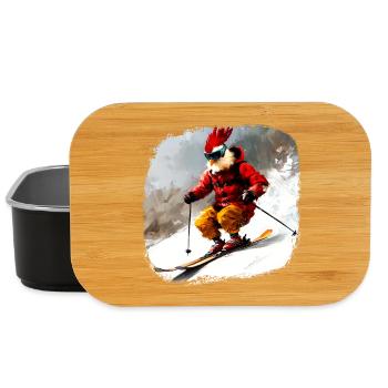 Poulets Ski / Poulet Skieur - Boîte à goûter - noir - Devant
