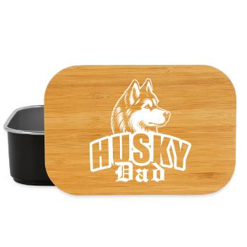 "Husky Dad" mit Hundekopf - Lunch Box - Schwarz - Vorne