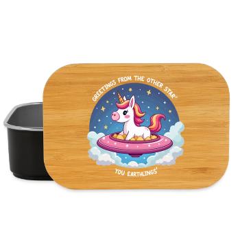 Licorne vue de l’espace - Boîte à goûter - noir - Devant