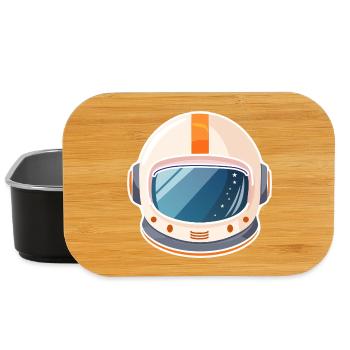 Retro space helmet - Lunch Box - black - Front