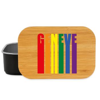 Colorful GENEVE word design - Lunch Box - black - Front