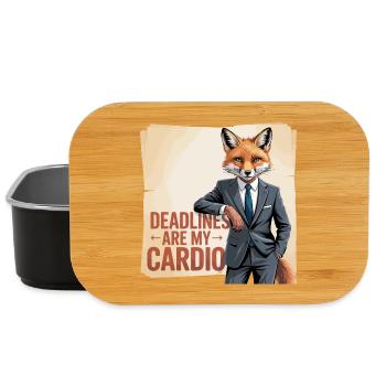 Deadlines sind mein Cardio-Büro-Fuchs - Lunch Box - Schwarz - Vorne