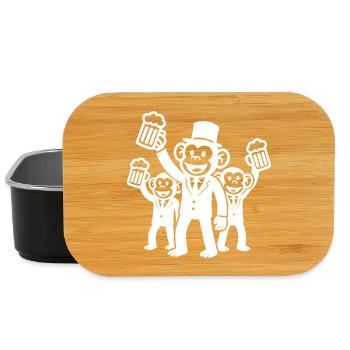 Bachelorette Party Monkey Team Groom - Lunch Box - black - Front