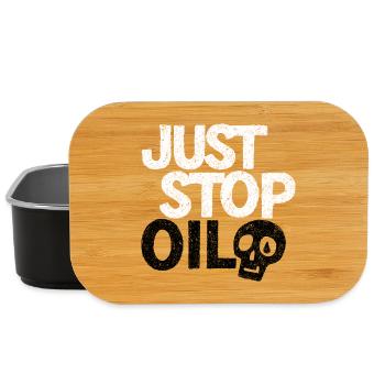 Bold 'Just Stop' Protest Graphic - Lunch Box - black - Front