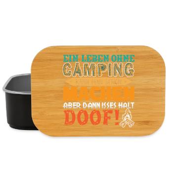 Camper Camping Wohnwagen Spruch - Lunch Box - Schwarz - Vorne
