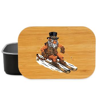 Steampunk Tiger Skier Piste des Alpes - Boîte à goûter - noir - Devant
