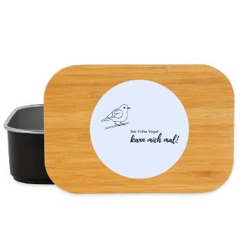 Early bird motif on light blue - Lunch Box - black - Front