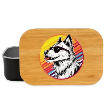 Lässiger Husky mit Sonnenbrille - Lunch Box - Schwarz - Vorne