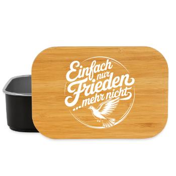 Frieden mit Taube – Friedenssymbol Design - Lunch Box - Schwarz - Vorne