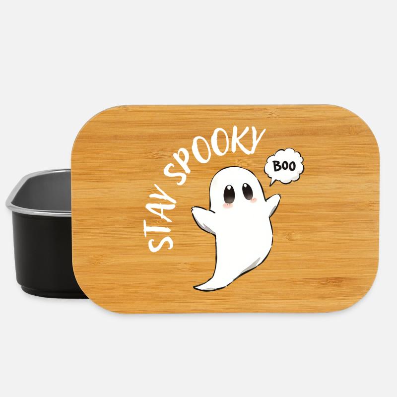 Little Haunted Ghost Cartoon - Lunch Box - black
