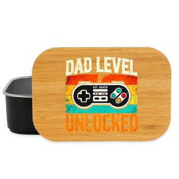 Dad Level Unlocked Retro Controller, Fathers  - Lunch Box - black - Front