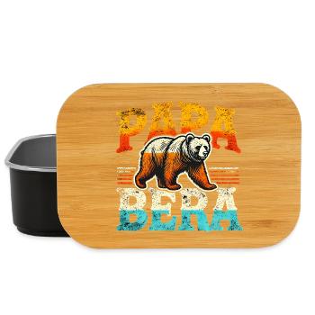 Papa Bear Retro Style, Fathers  - Lunch Box - black - Front