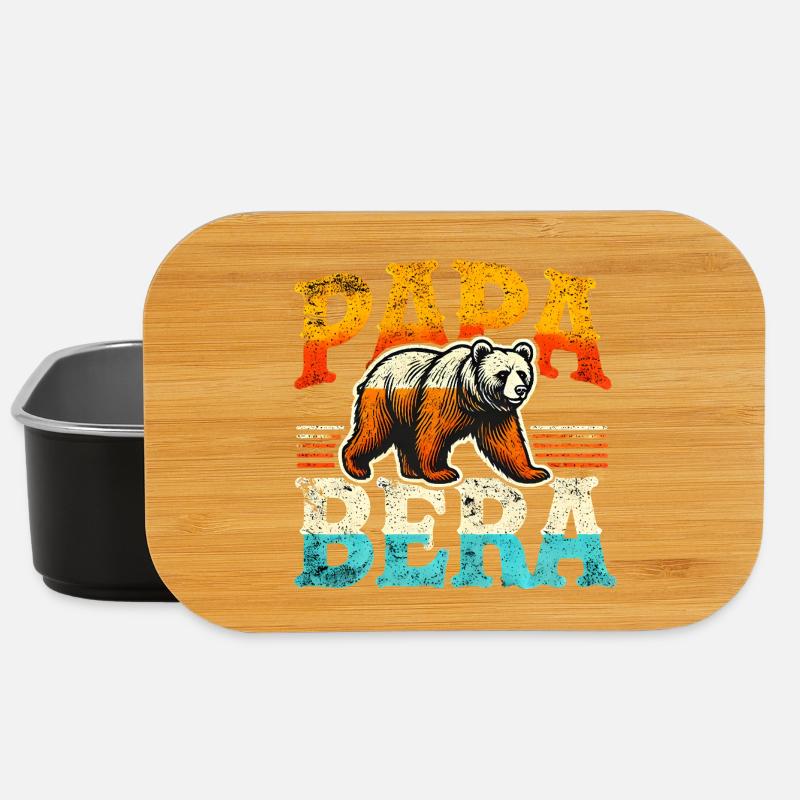 Papa Bear Retro Style, Fathers  - Lunch Box - black
