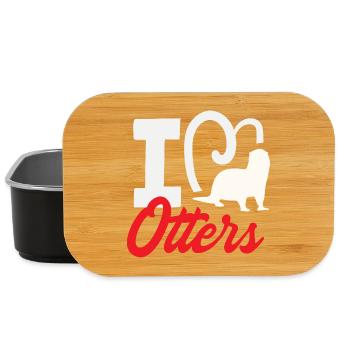 I Heart Otters Seeotter Cartoon - Lunch Box - Schwarz - Vorne