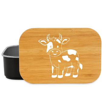 funny cow t-shirt gift farmer - Lunch Box - black - Front