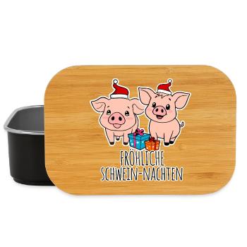 Noël du cochon, bonnes nuits de cochon ! - Boîte à goûter - noir - Devant