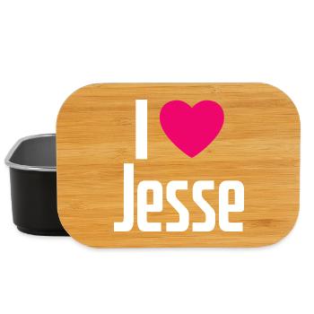 I Love Jesse Pinkes Herz Ich liebe Jesse - Lunch Box - Schwarz - Vorne