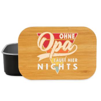 Opa Geschenk Ohne Opa läuft hier nichts bester Opa - Lunch Box - Schwarz - Vorne