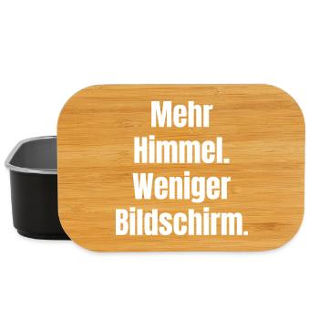 Mehr Himmel Weniger Bildschirm - Lunch Box - Schwarz - Vorne