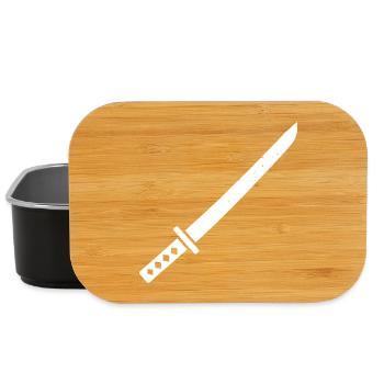 Katana Sword Samurai Japan Weapon Vector - Lunch Box - black - Front