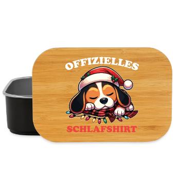 Official Sleep Shirt Christmas Beagle - Lunch Box - black - Front