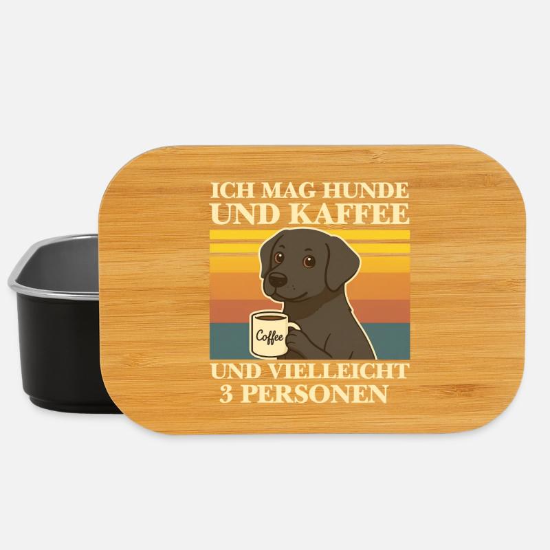 Ich mag Hunde & Kaffee Lustig Hund Coffee Tier - Lunch Box - Schwarz