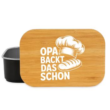 Opa Backt Das Schon – Brot Motiv - Lunch Box - Schwarz - Vorne