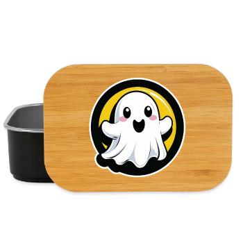 Fantôme kawaii dans un cercle - Boîte à goûter - noir - Devant