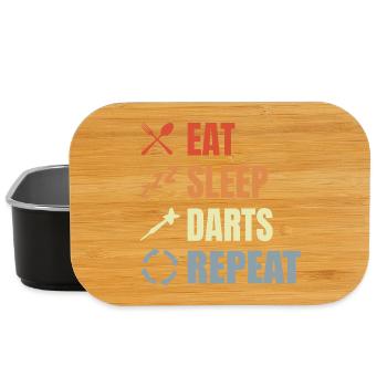 Eat Sleep Darts Repeat - Lunch Box - black - Front