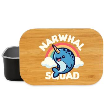 Niedliche Narwal-Truppe - Lunch Box - Schwarz - Vorne