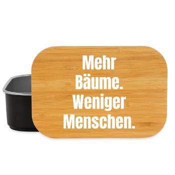 Mehr Bäume Weniger Menschen - Lunch Box - Schwarz - Vorne