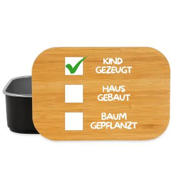 Enfant conçu (maison construite, arbre planté) blanc - Boîte à goûter - noir - Devant