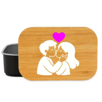 Amour du cœur du couple - Boîte à goûter - noir - Devant