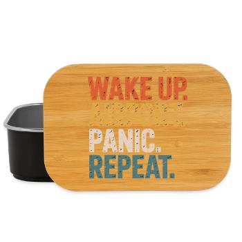 Wake Up Airport Panic Repeat Travel - Lunch Box - black - Front