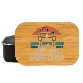  Just One More Layer Retro 3D Drucker Spruch für - Lunch Box - Schwarz - Vorne