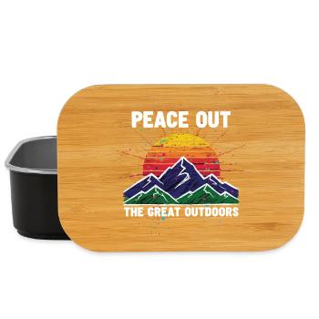 Frieden draußen Great Outdoors Mountain Sun - Lunch Box - Schwarz - Vorne