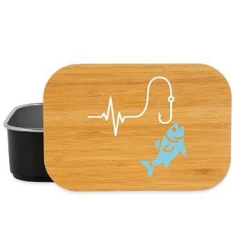 Heartbeat Fishing Fish Vector - Lunch Box - black - Front