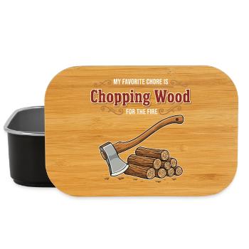 Camping Humor Quote Campfire Happy Place - Lunch Box - black - Front