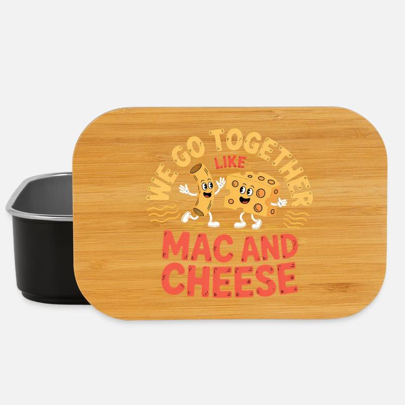 Design du couple de meilleurs amis macaronis au fromage - Boîte à goûter - noir
