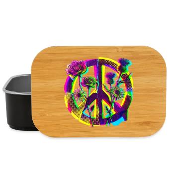 Peace Blumen Frieden Demo - Lunch Box - Schwarz - Vorne