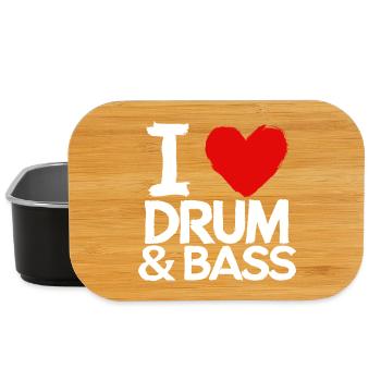 I Love Drum & Bass Grunge Music Drummer Funny - Lunch Box - black - Front