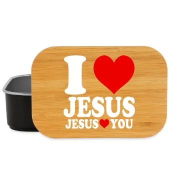 J’aime Jésus et Jésus t’aime - Boîte à goûter - noir - Devant